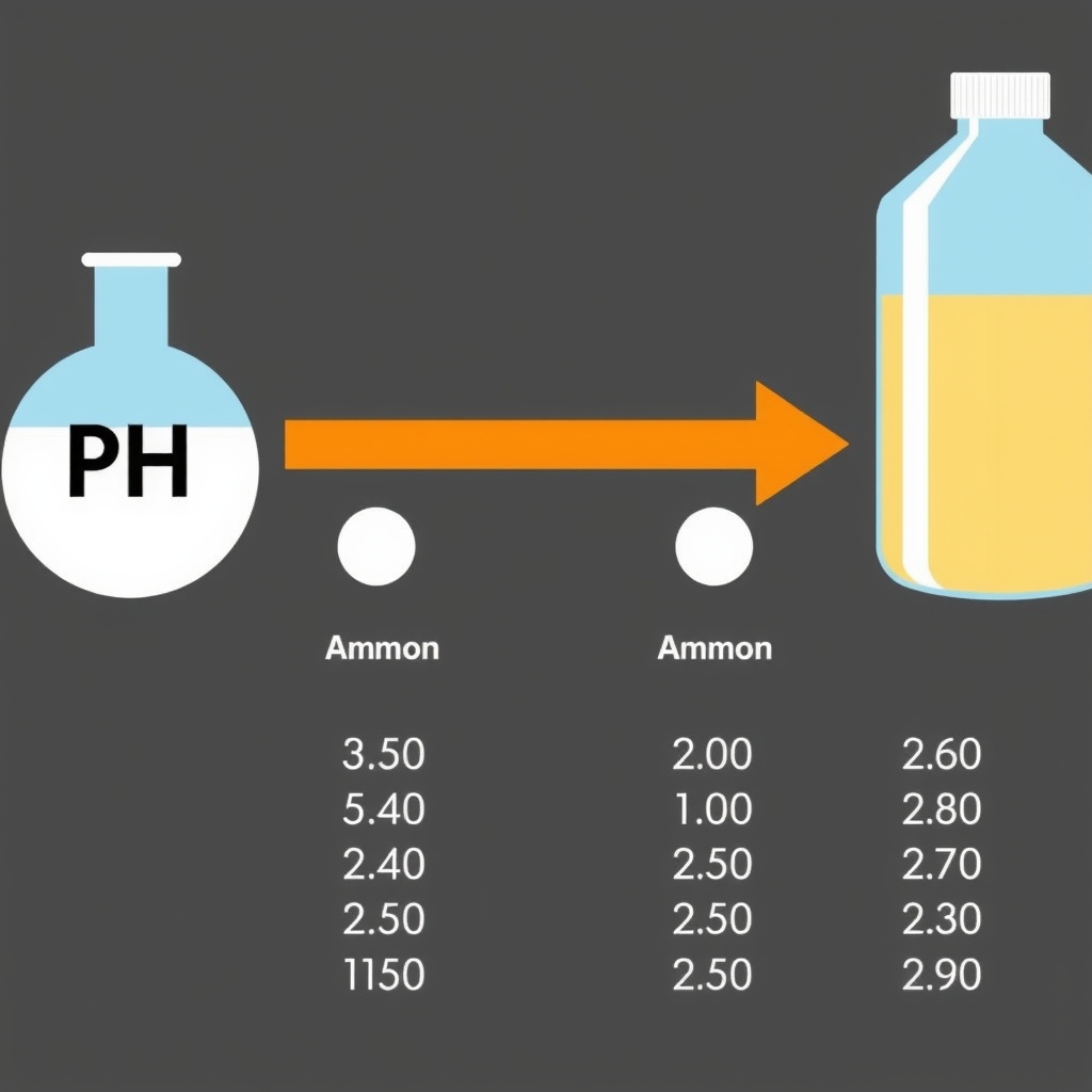 Biểu đồ mối quan hệ pH và nồng độ amoniac 