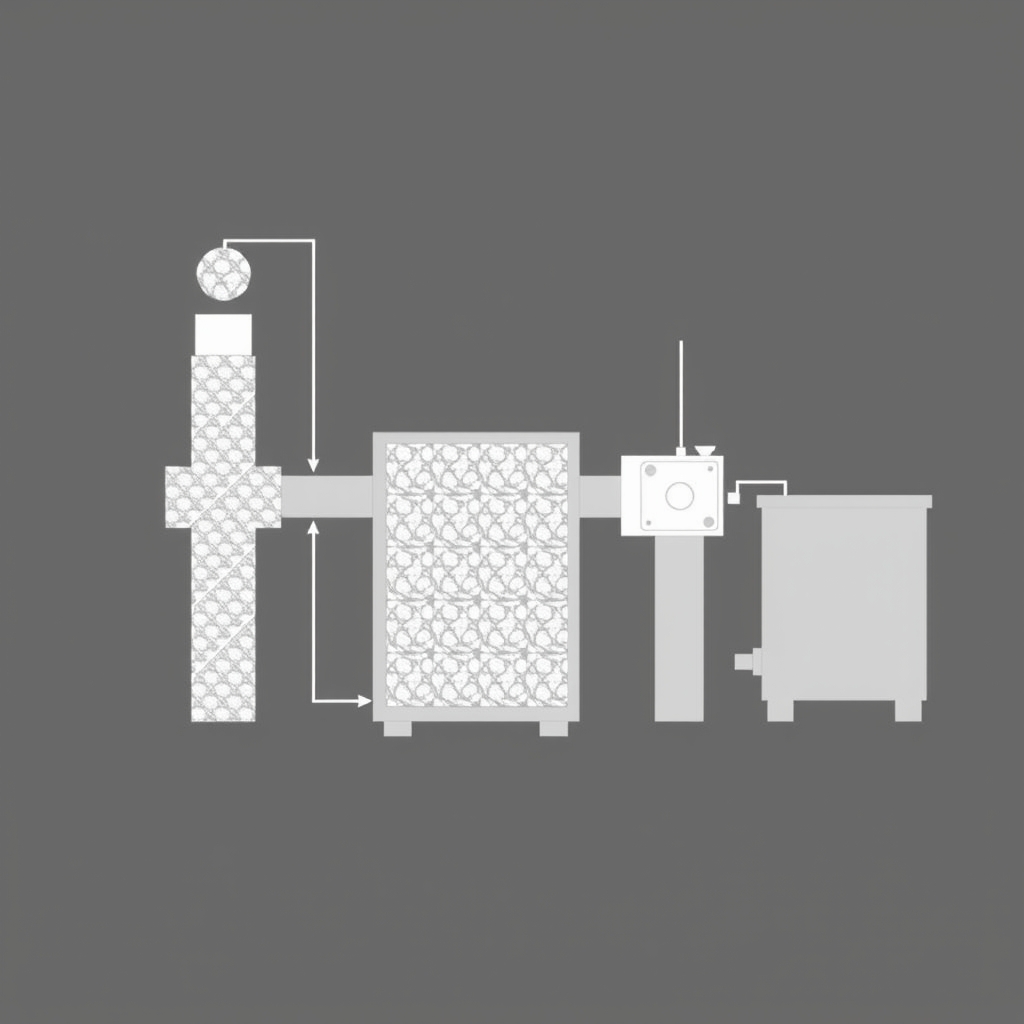 Sơ đồ hệ thống xử lý khí thải sử dụng vật liệu đệm 