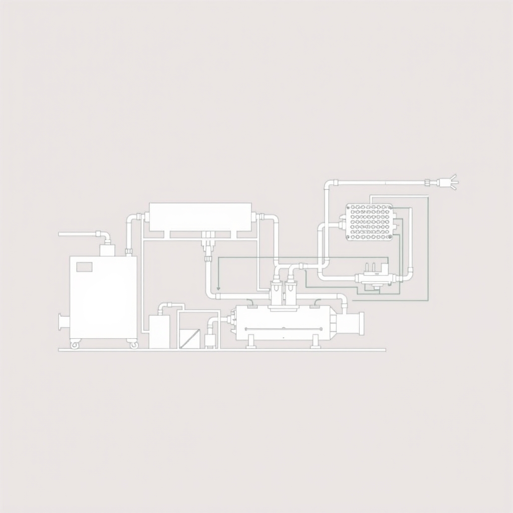 Sơ đồ hệ thống xử lý khí thải với các giai đoạn khác nhau 