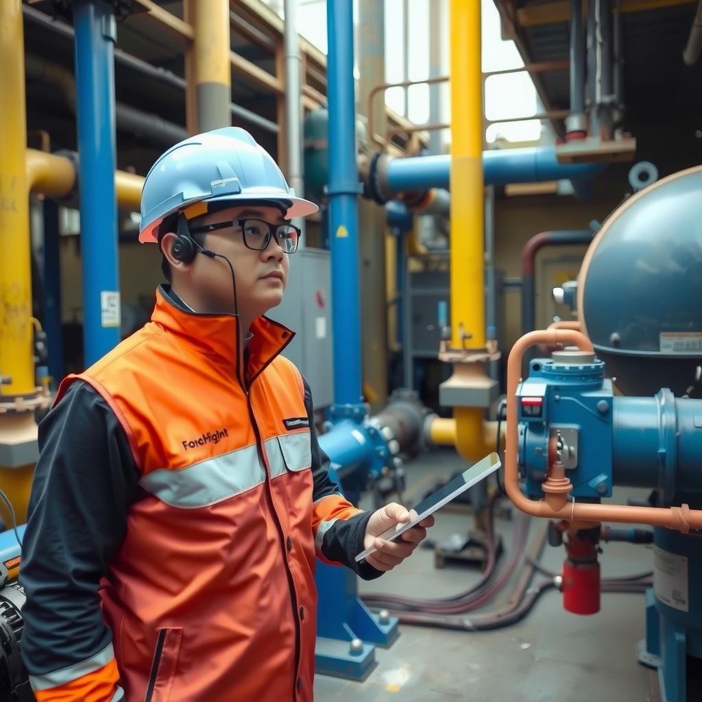 Kỹ sư Môi Trường Đông Nam Bộ giám sát hệ thống xử lý khí thải 