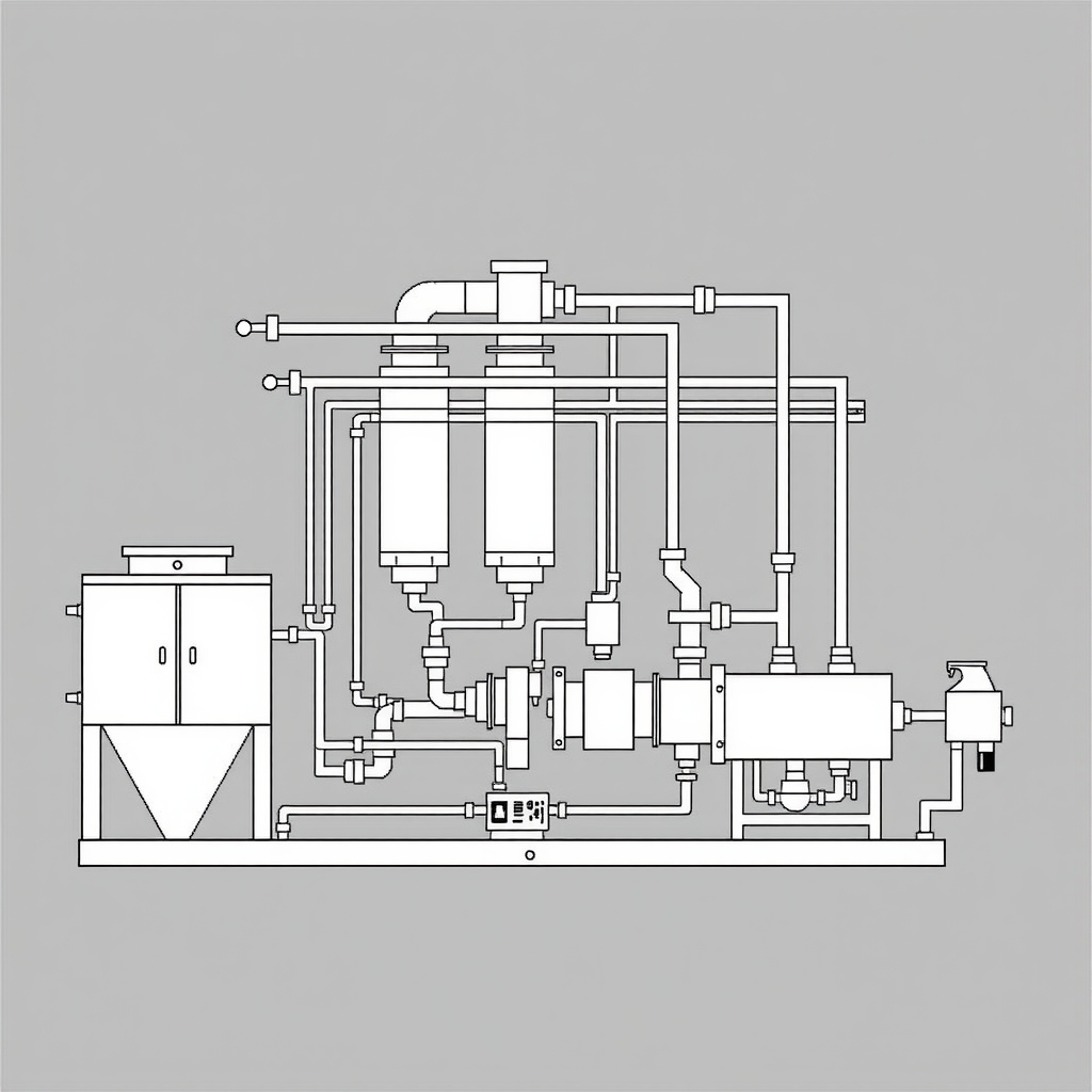 Sơ đồ hệ thống hấp thụ khô trong công nghiệp 