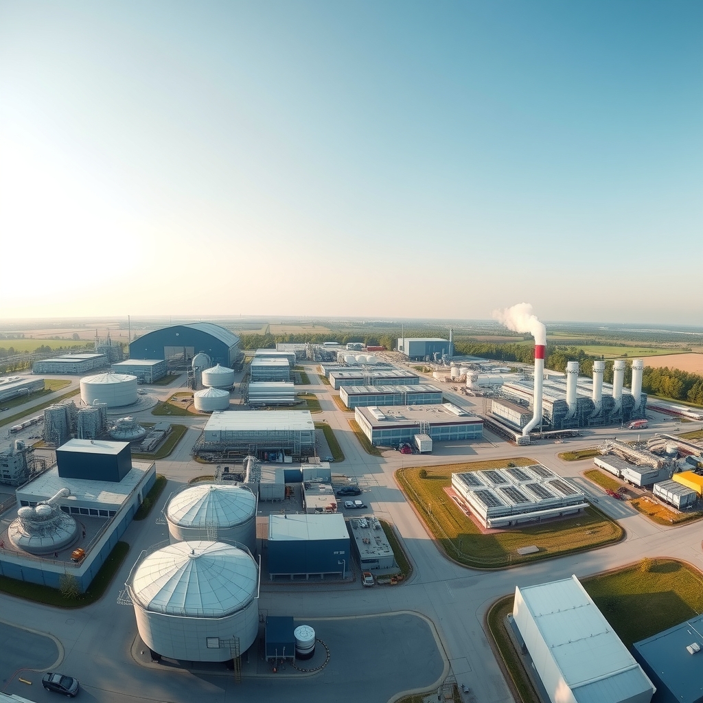 Toàn cảnh khu công nghiệp với các hệ thống xử lý khí thải đồng bộ 