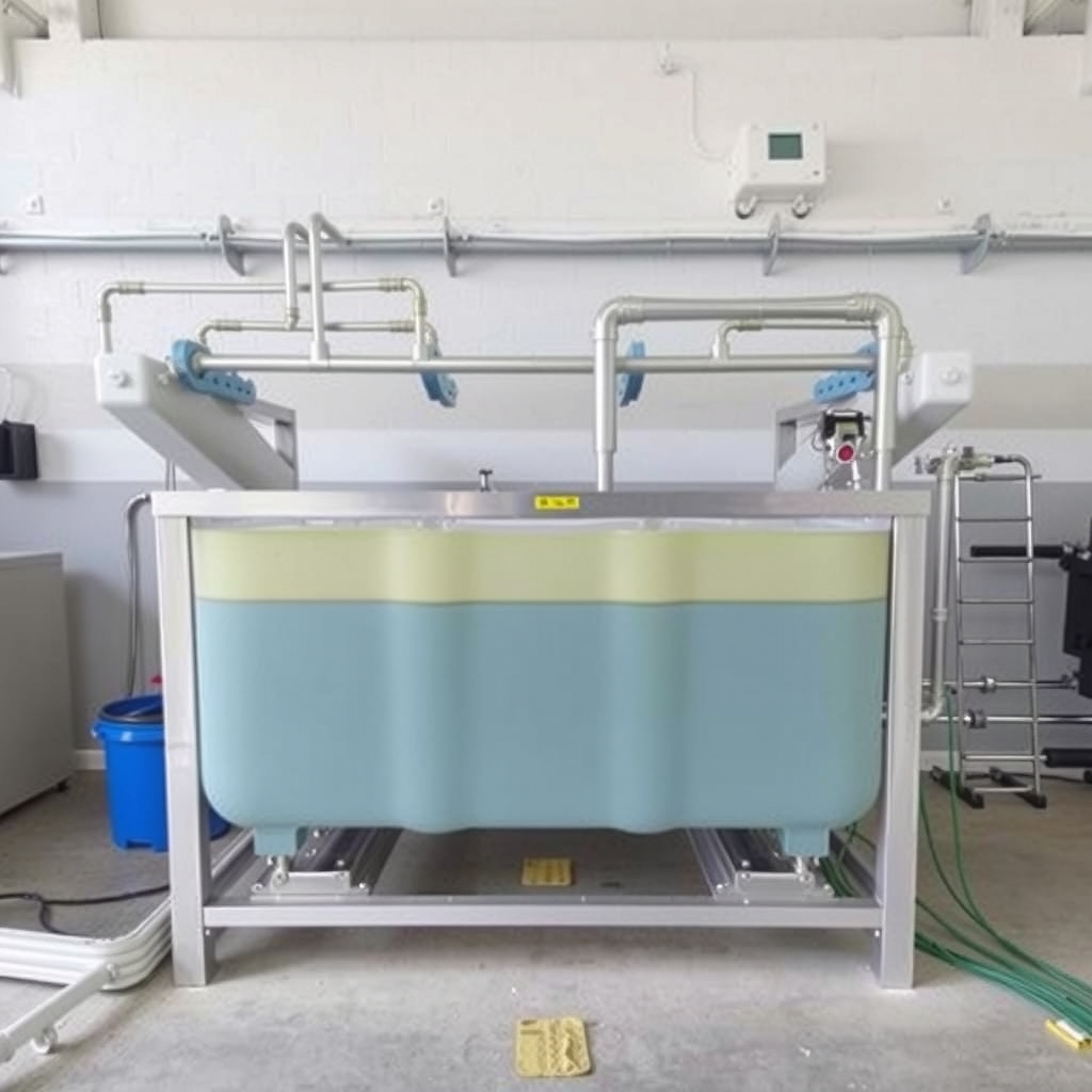 Bể lắng và hệ thống châm Clo tự động 