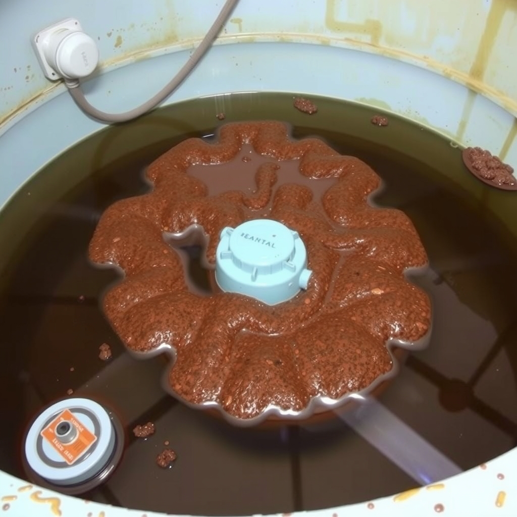 Bể xử lý nước thải y tế bị nổi bùn do hoạt động kém hiệu quả 