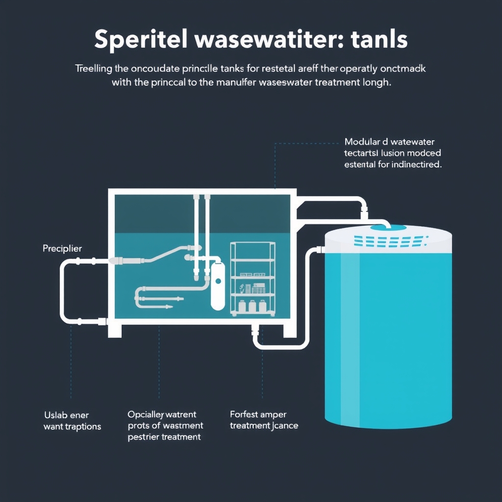 Sơ đồ minh họa nguyên lý hoạt động của bể xử lý nước thải hợp khối 