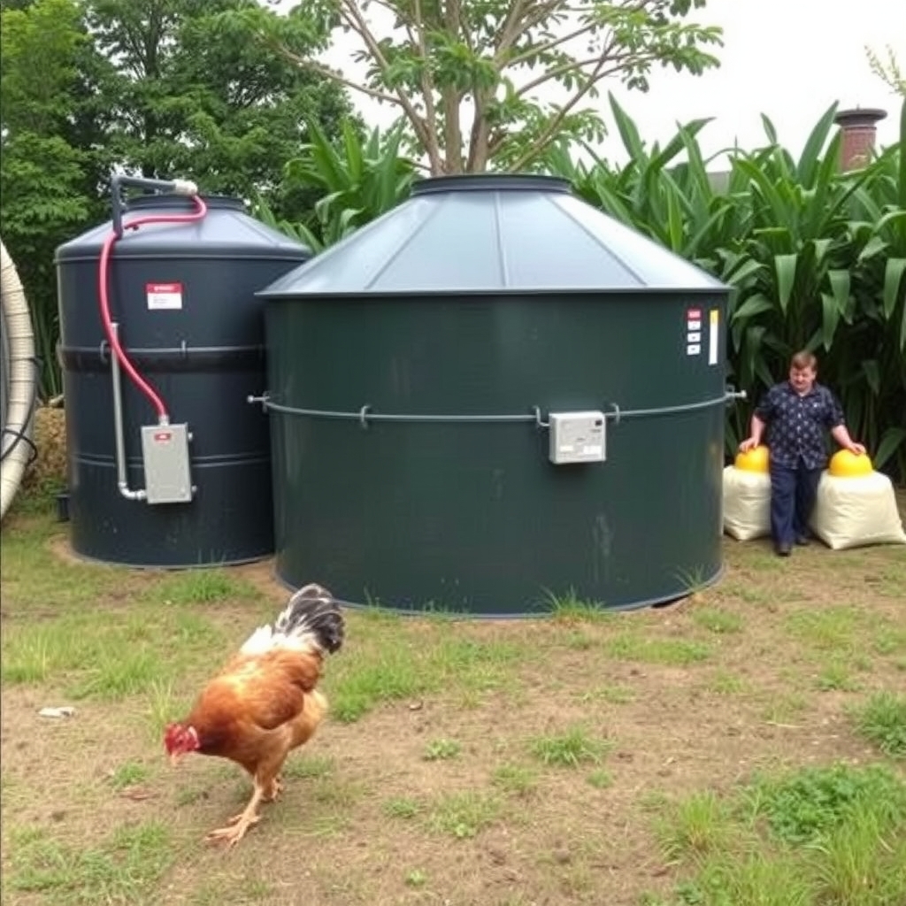 Hệ thống hầm ủ Biogas xử lý nước thải chăn nuôi gà 
