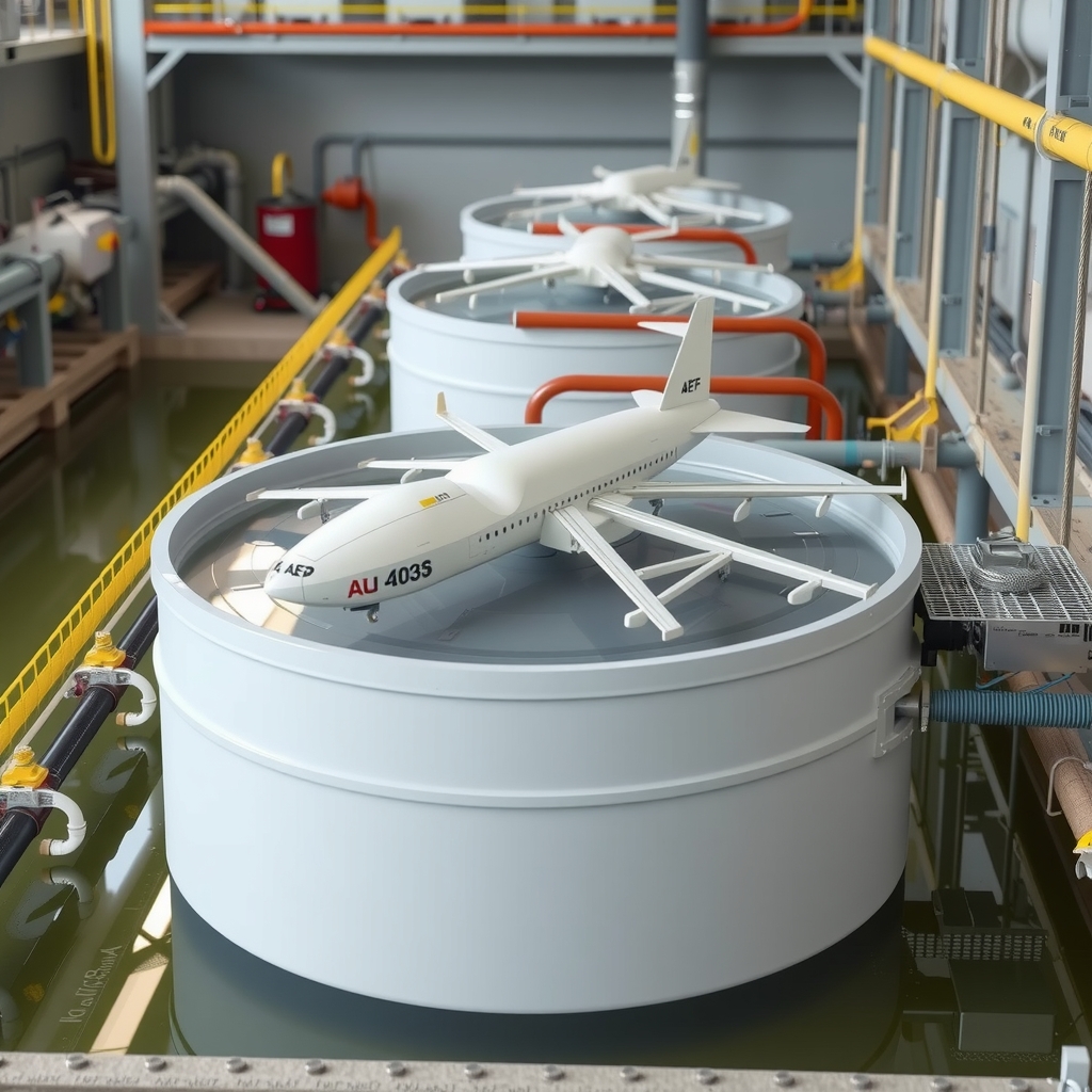 Mô hình bể Aerotank trong nhà máy xử lý nước thải 