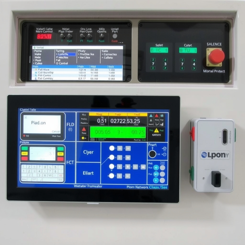 Màn hình HMI và PLC điều khiển tự động hệ thống xử lý nước thải 
